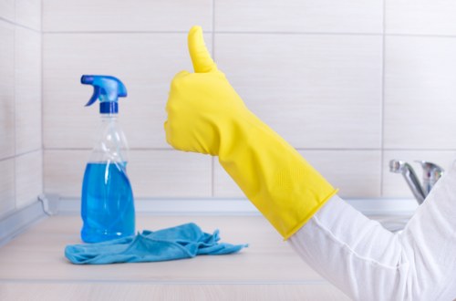 Detailed cleaning work showing careful attention to surfaces and property care