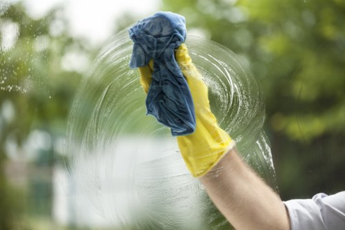Professional cleaning service maintaining a tidy and organized workspace